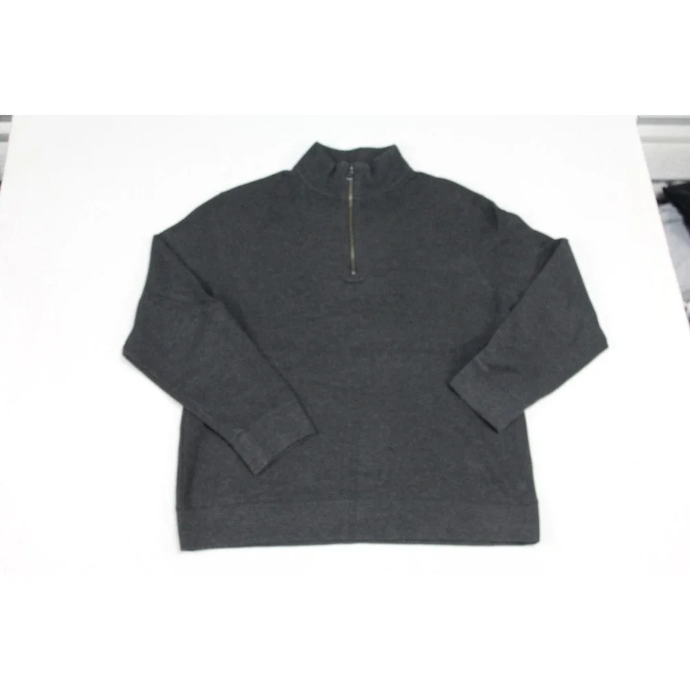 Banana Republic Men Gray Sweater Pull Over Quarter Zip Long Sleeve Size Large